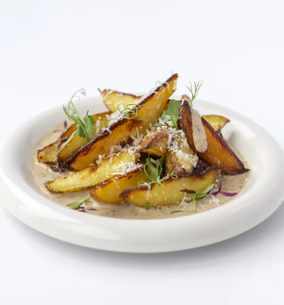 Gegrilde wedges met zwarte truffel